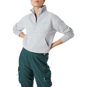 BNWT Outdoor Voices ½ Zip Cotton Terry Sweatshirt - Heather Grey